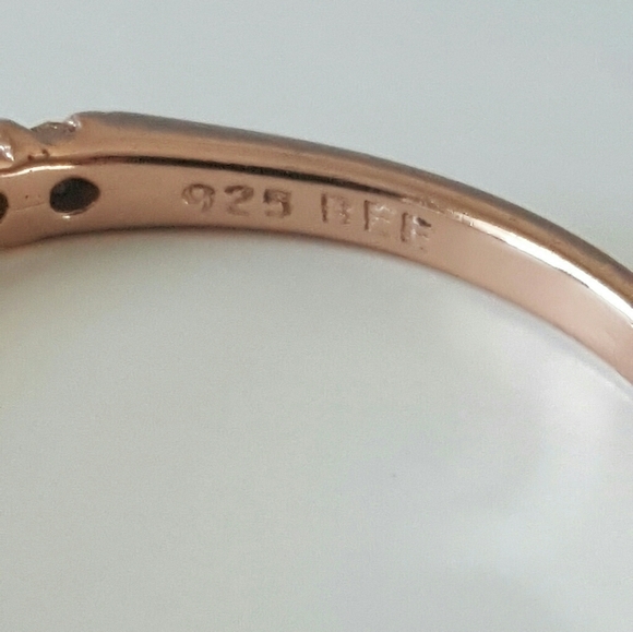 Rose Gold Plated Sterling Silver Stacking Ring - Picture 5 of 7
